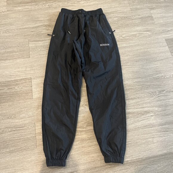 Boxraw Sweatpants Sauna Black Elastic Waist Pull On Jogger Drawstring  Mens L - Picture 1 of 5